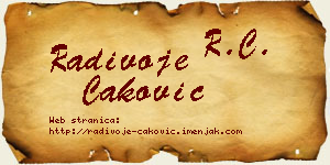 Radivoje Caković vizit kartica